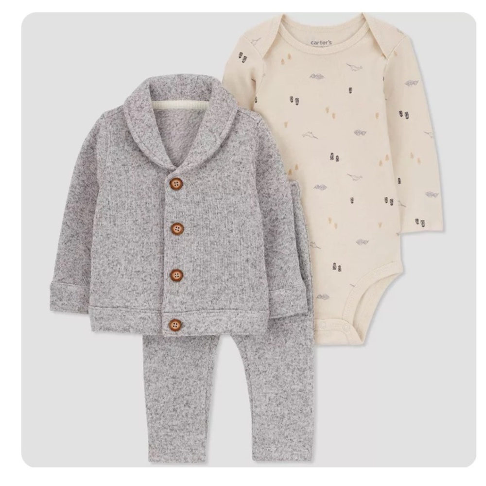 Carters baby boy button down sweater set